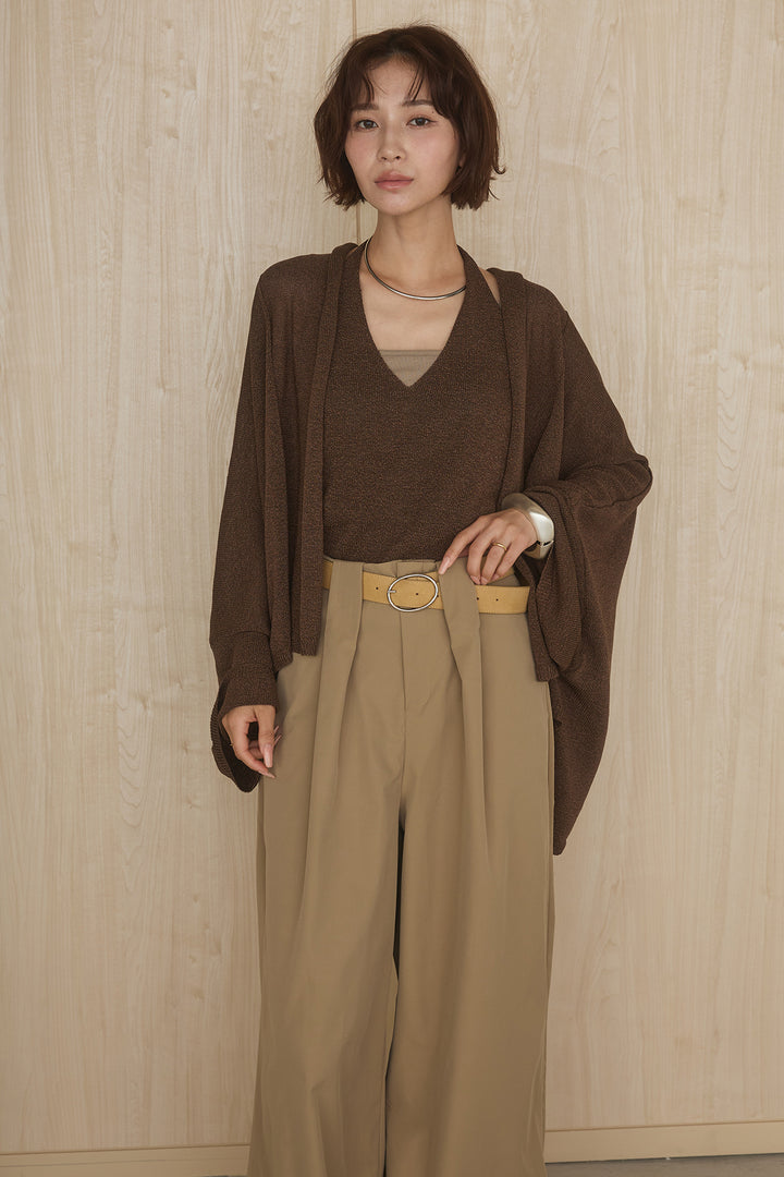 [SET]オーバードルマンカーディガン+ホルターネックインナー(2set)