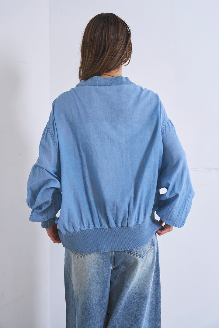 [SET]シアーデニムカーディガン+ベルトループワイドタックデニムパンツ(2set)