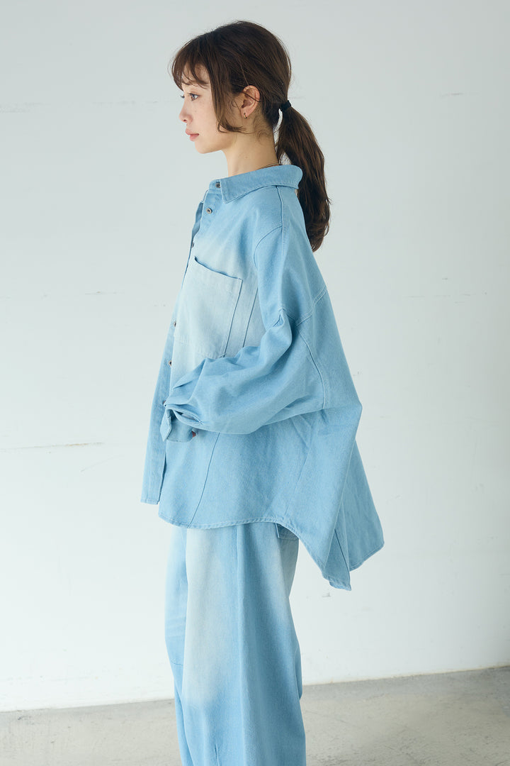 ヴィンテージ加工デニムオーバーシャツ