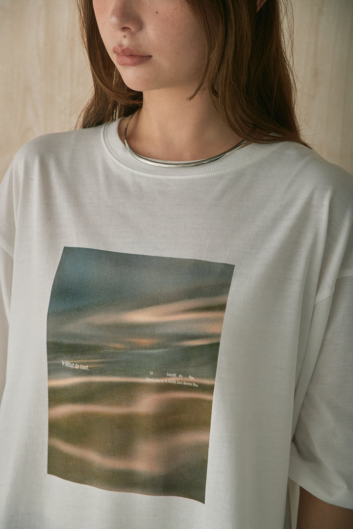 [SET]MarbleプリントTシャツ+ポケットベルト付きニーサイドタックパンツ(2set)