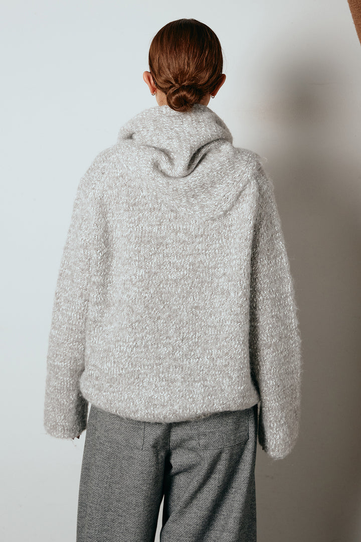 [SET]スカーフ付きミックスニットトップス+スウェードライク裾フリンジスカート(2set)