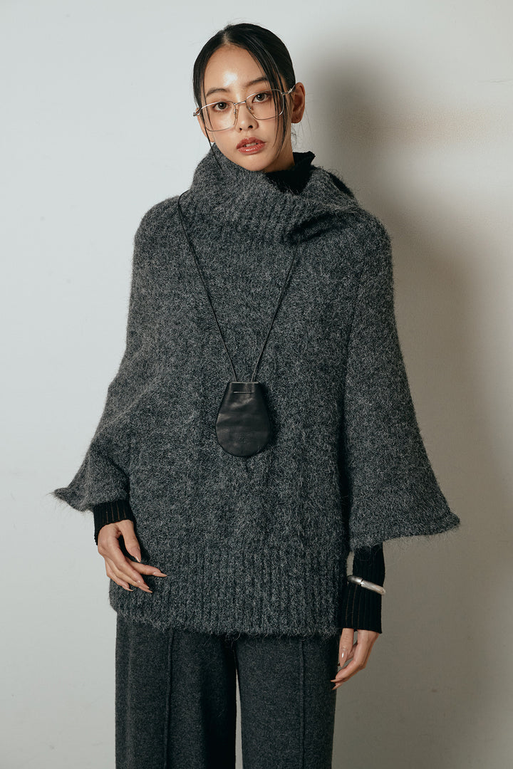 [SET]起毛ミディアムスリーブニットトップス+センターラインニットパンツ(2set)