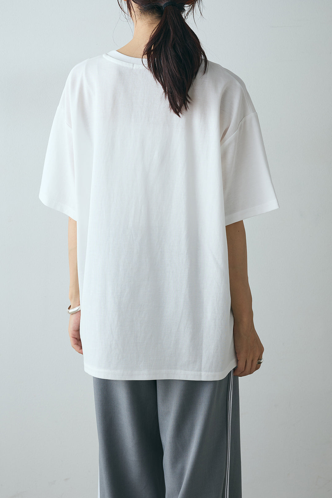 [SET]AMBIENCEフォトプリントTシャツ+サイドラインワイドスラックスパンツ(2set)