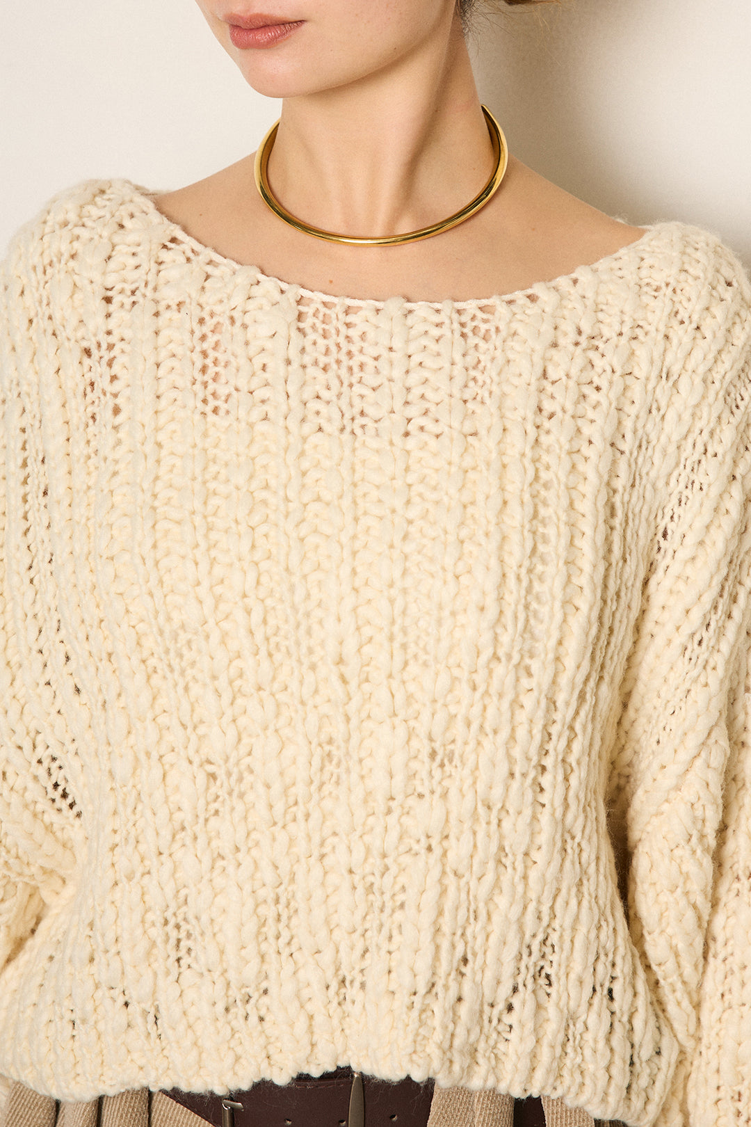 [SET]チャンキースラブニットクロップドプルオーバー+クラシックヘリンボーンサロペット(2set)