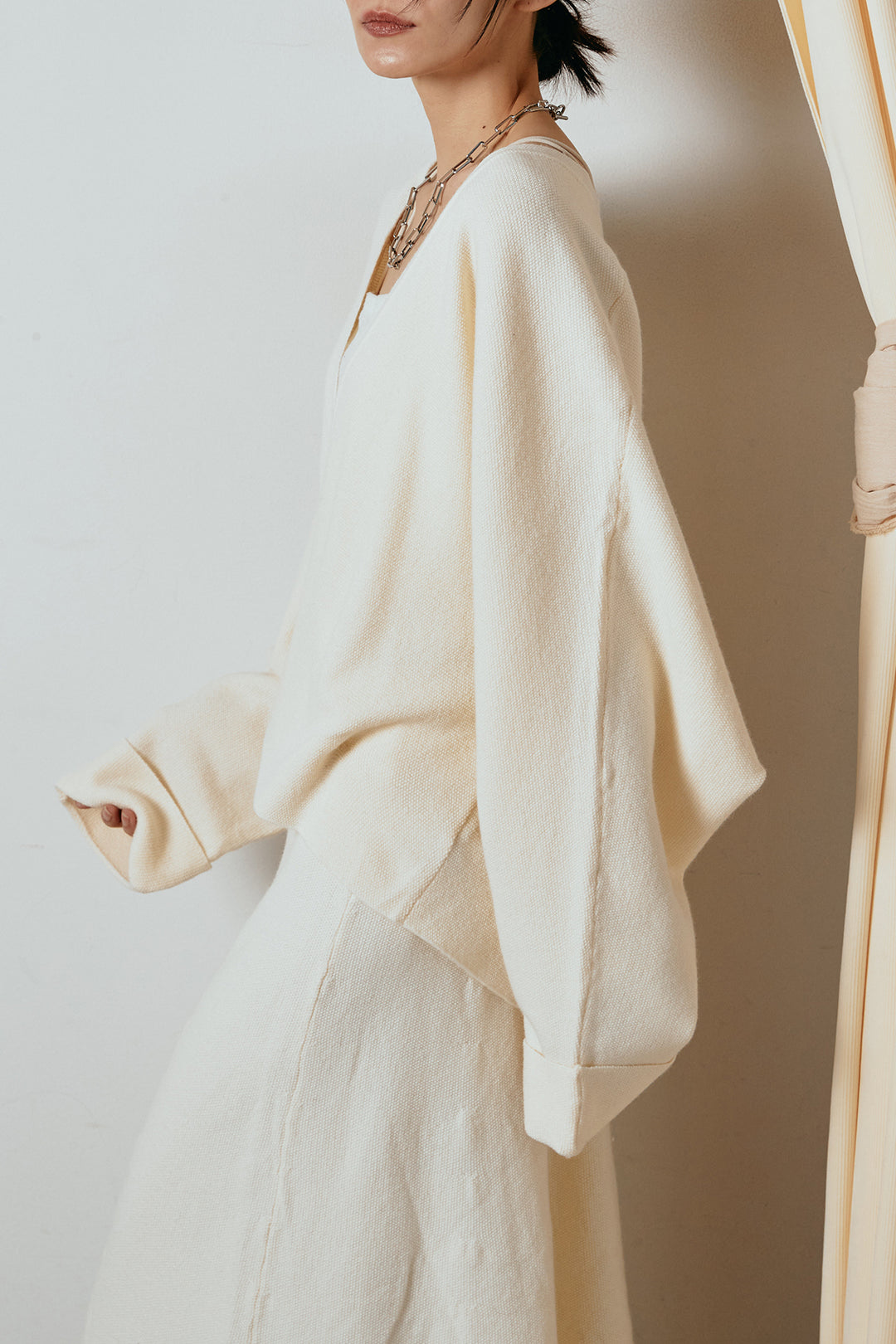 カシュクールニットカーディガン