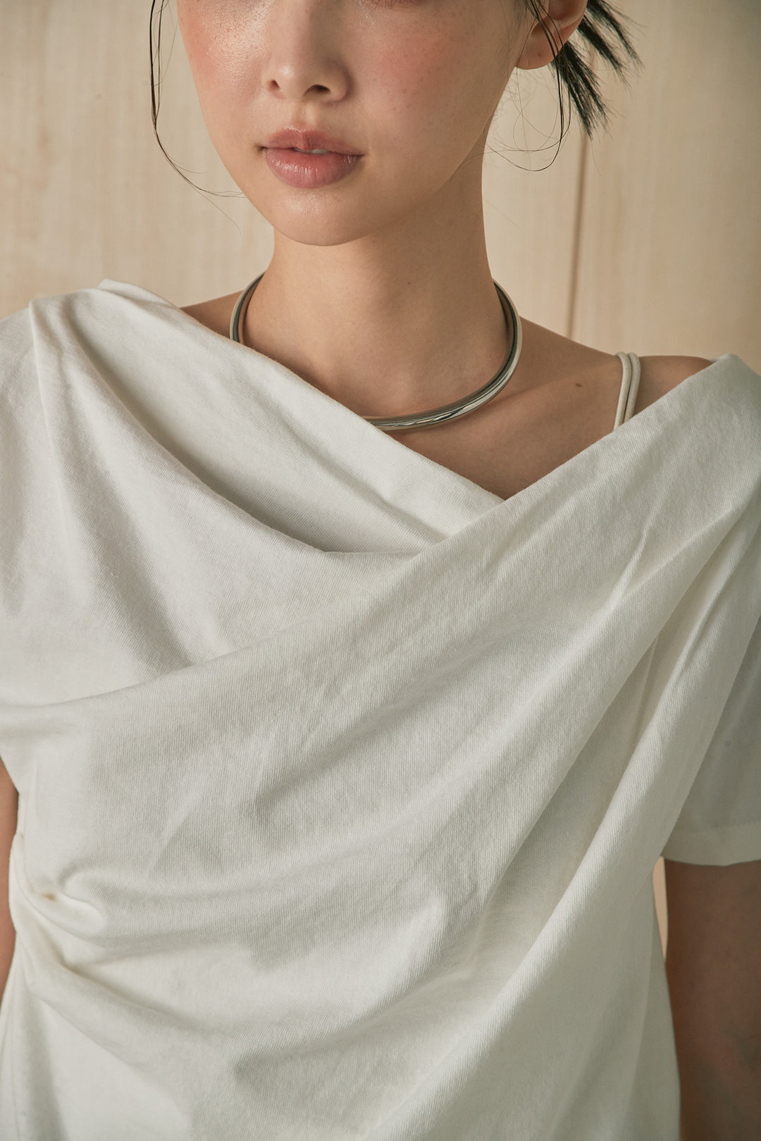 綿天竺半袖オフショルTシャツ