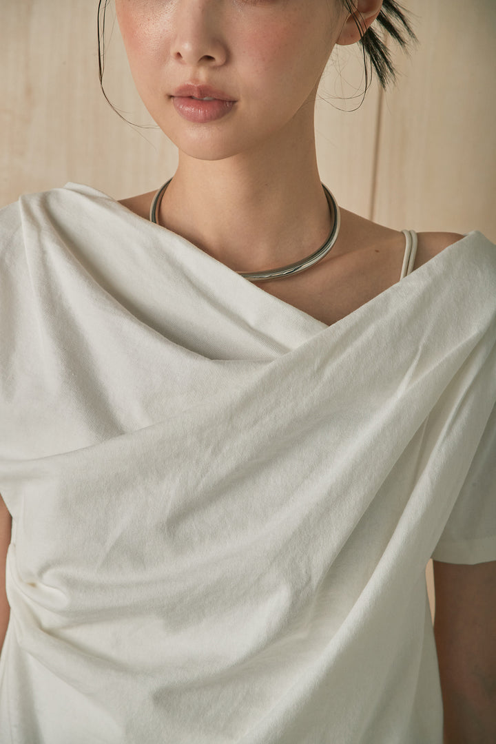 綿天竺半袖オフショルTシャツ