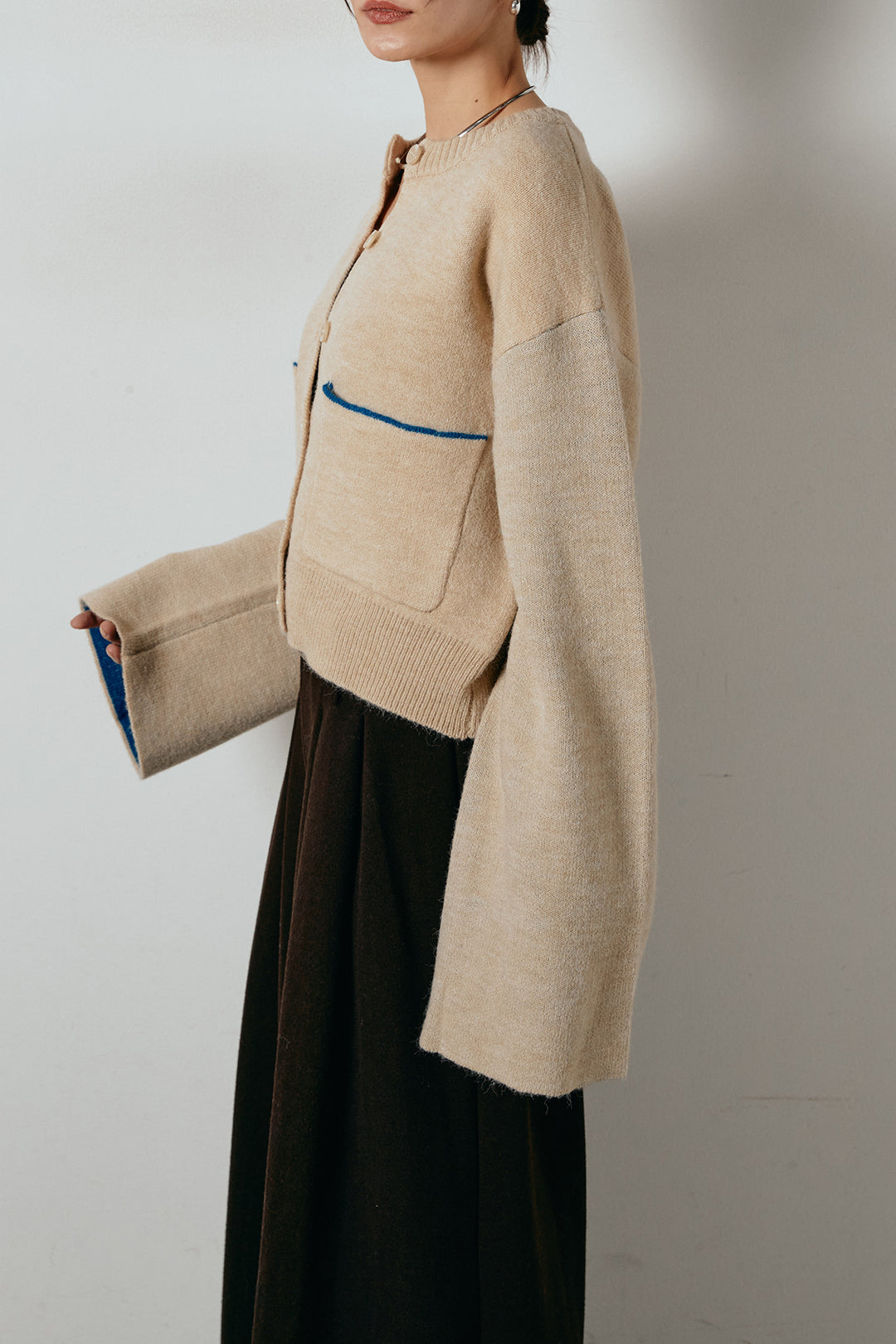 [SET]アルパカタッチダブルフェイスカーディガン+レオパードジャガードニットパンツ(2set)