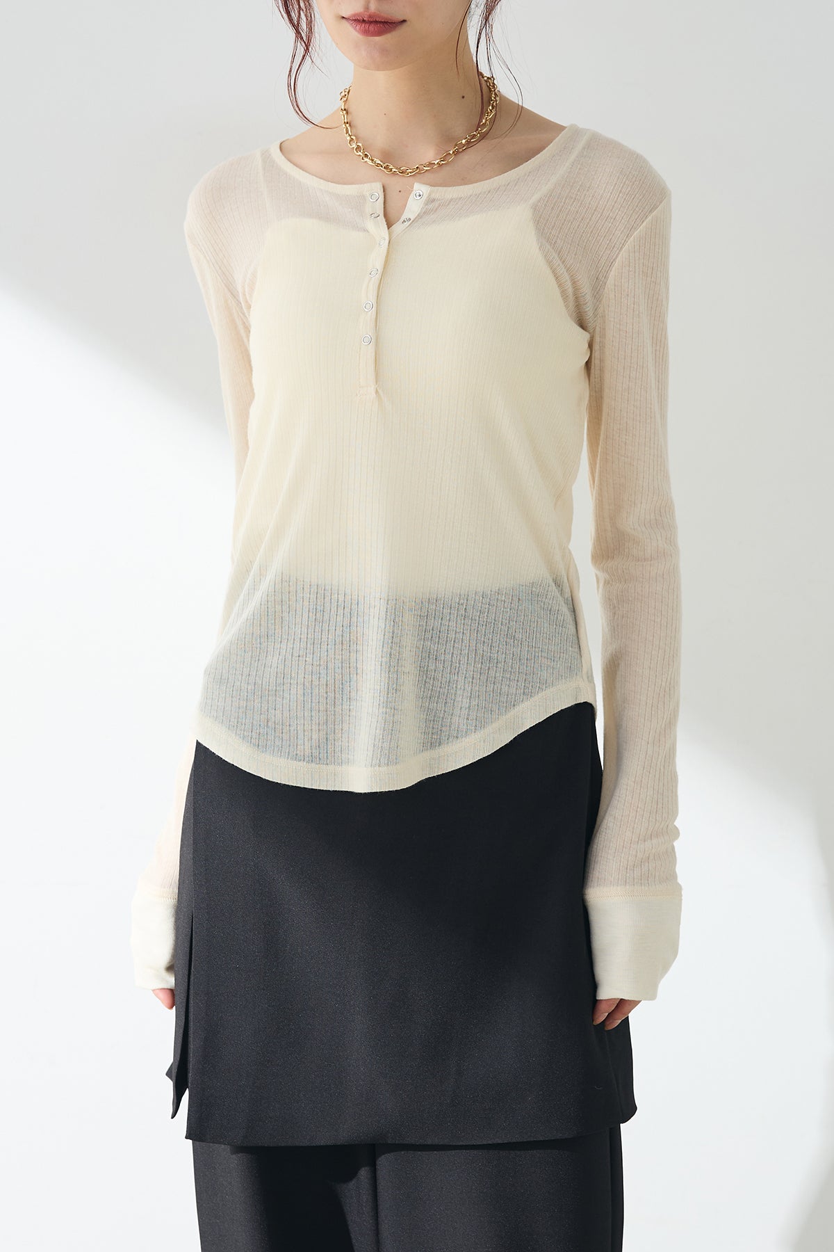 SET]シアーテレコヘンリーネックプルオーバー+シアーテレコヘンリー