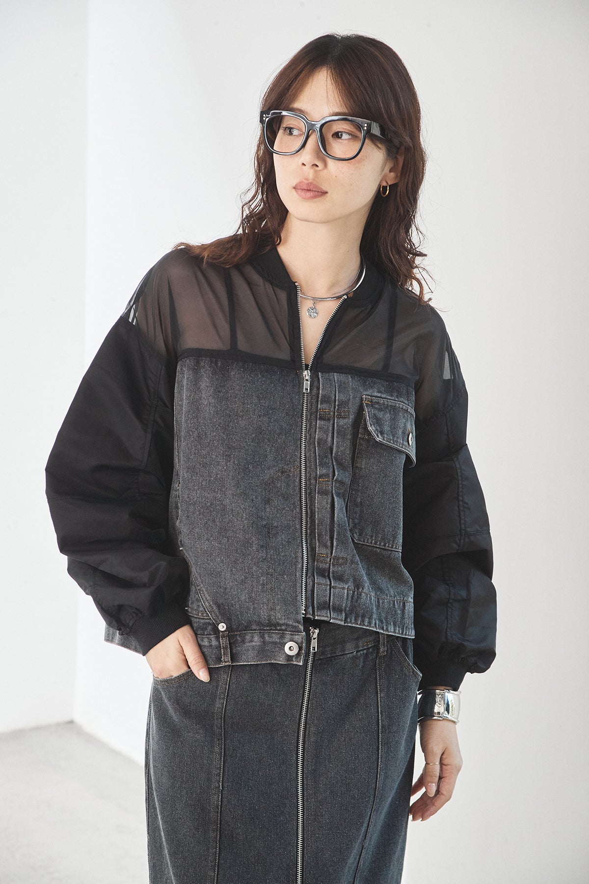 デニムコンビネーションブルゾン – ESICA