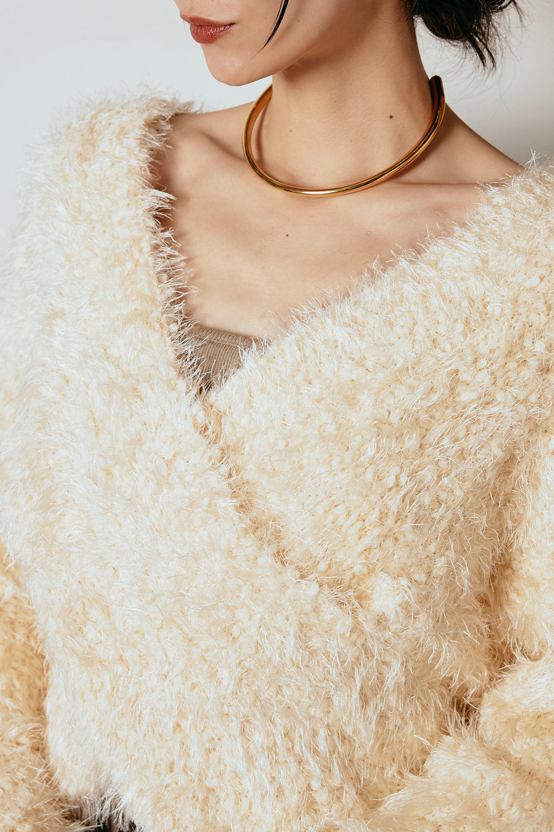 [SET]シャギークロスニットトップス+ベルトループコーデュロイワイドパンツ(2set)