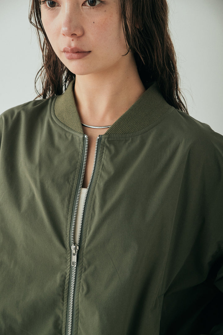 [SET]袖シャーリングオーバーサイズMA1+総レースキャミワンピース(2set)