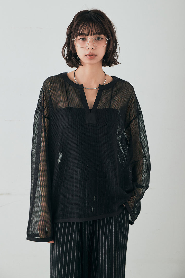 メッシュカットソースキッパープルオーバー