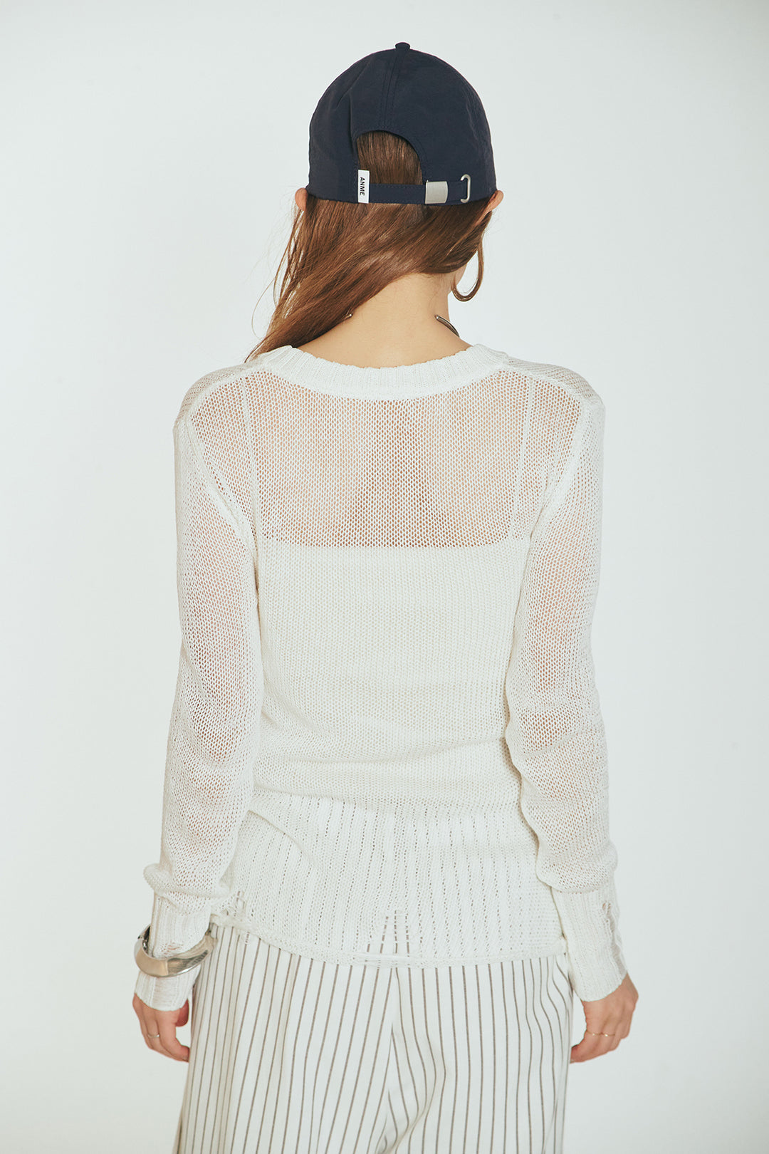 [SET]ヘンリーネックダメージニットプルオーバー+ビックベルトループタックベルト付きワイドパンツ(2set)