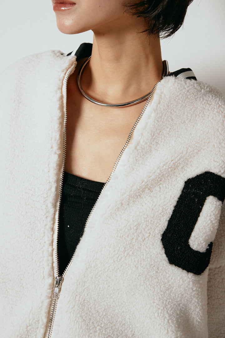 [SET]ロゴスタジャンボアブルゾン+フロッキー起毛チェックスカート(2set)