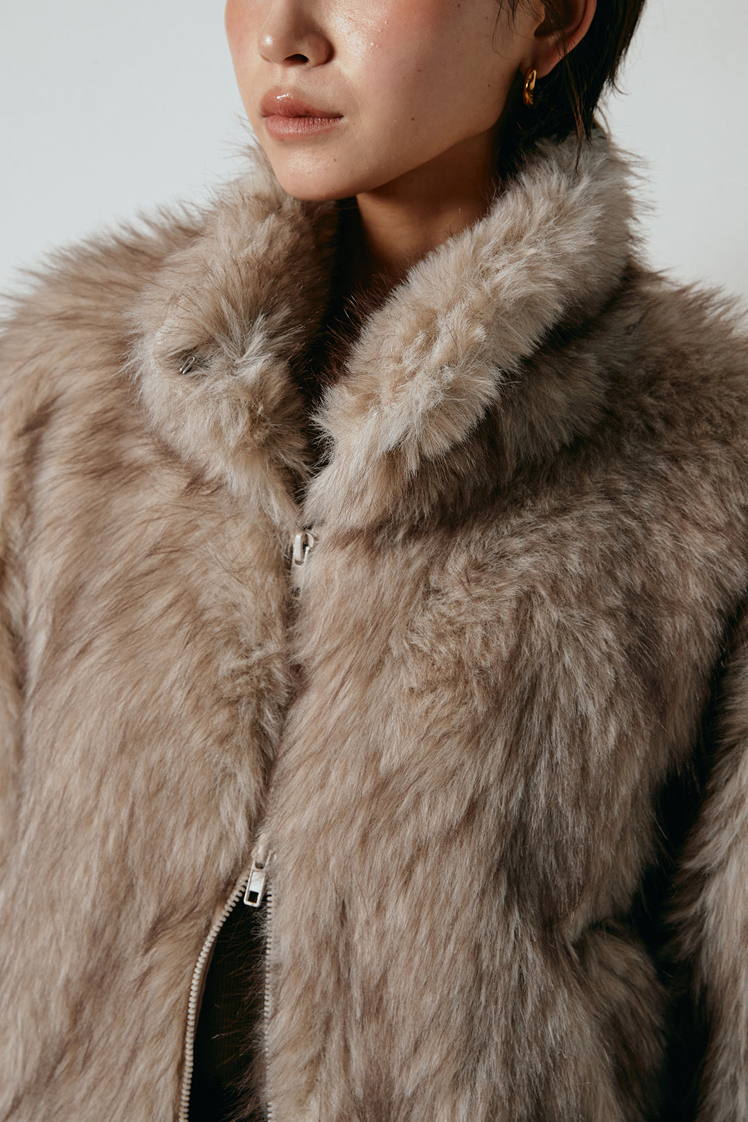 エコファーショート丈ブルゾン