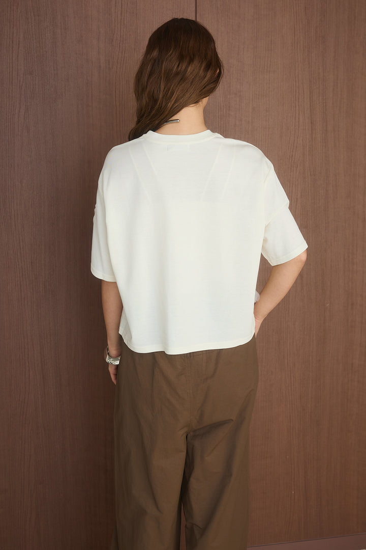 [SET]チュールモチーフデザインTシャツ+合繊維ツイルウエスト巻きジョガーパンツ(2set)
