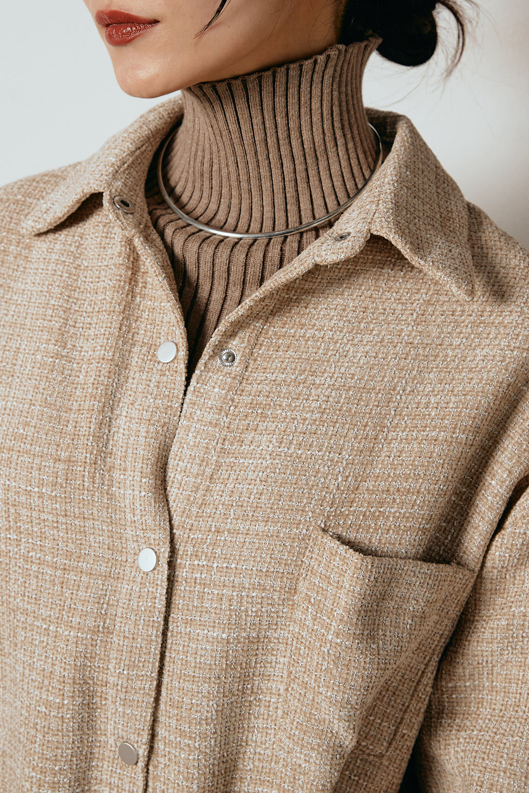 ルーズクラッシュツイルシャツ