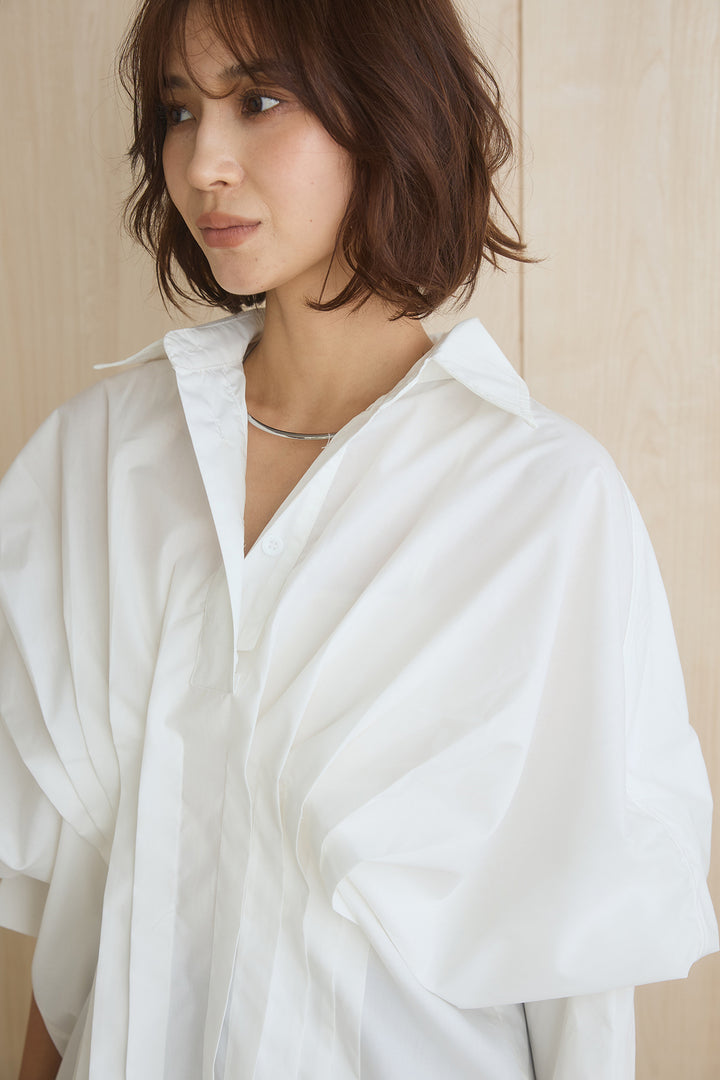 [SET]襟付きタックデザインシャツ+ウエストアシメタータンチェックパンツ(2set)