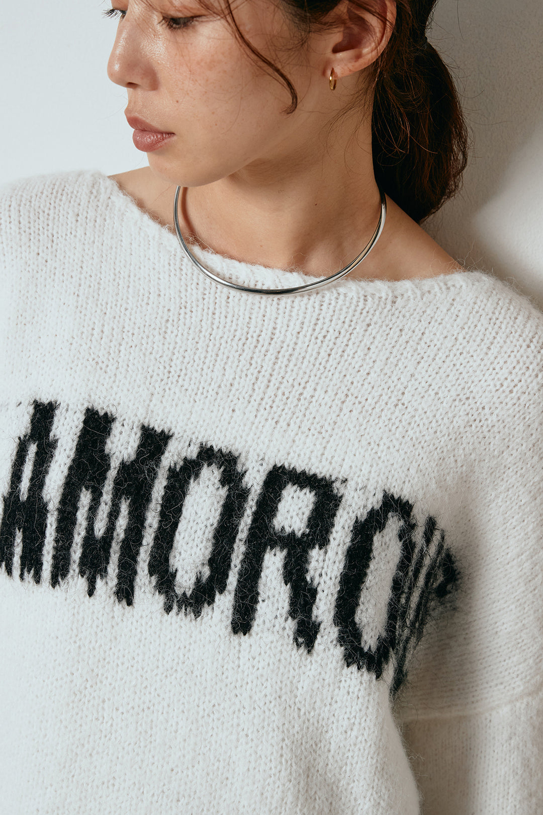 [SET]フロントロゴデザインニットトップス+レオパードロングスカート(2set)