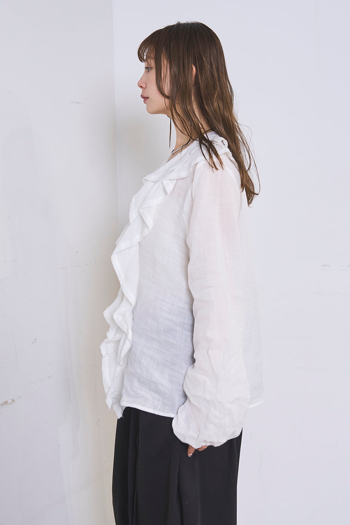 フリルボタンブラウス