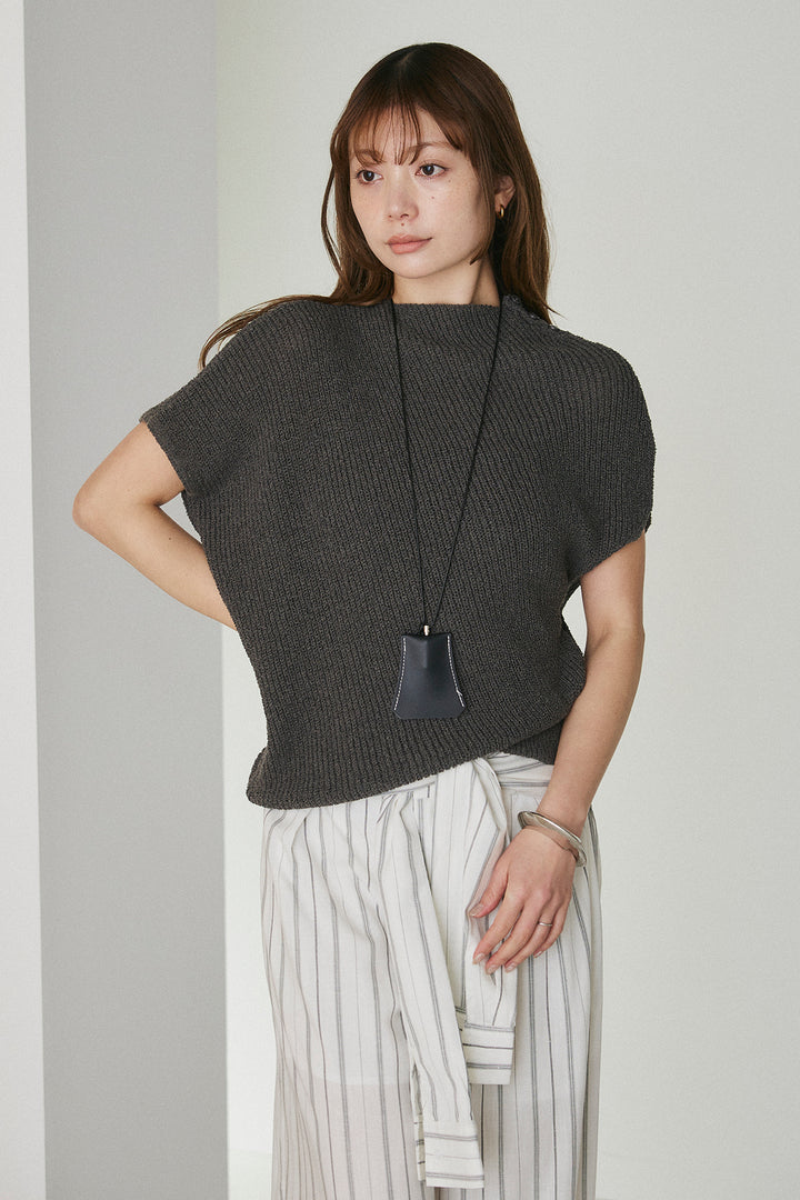 [SET]フレンチリブニットプルオーバー+ベルトループワイドパンツ(2set)