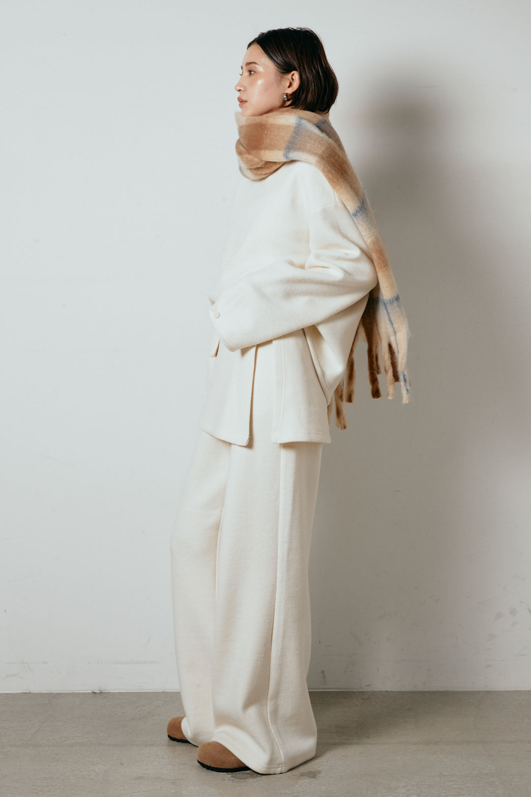 [SET]チェックマフラー付きニットSETUP