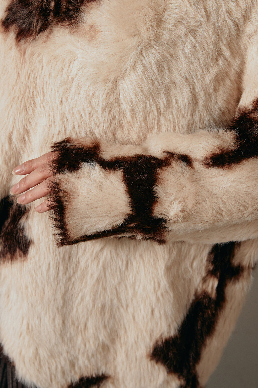 [SET]タイダイ柄シャギーニットトップス+裾シアーリブスカート(2set)