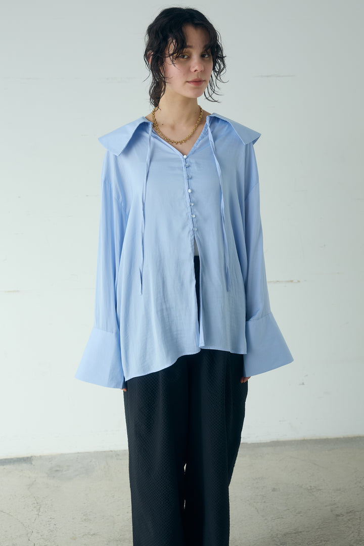 ポリエステルレーヨンセーラーカラーシャツ