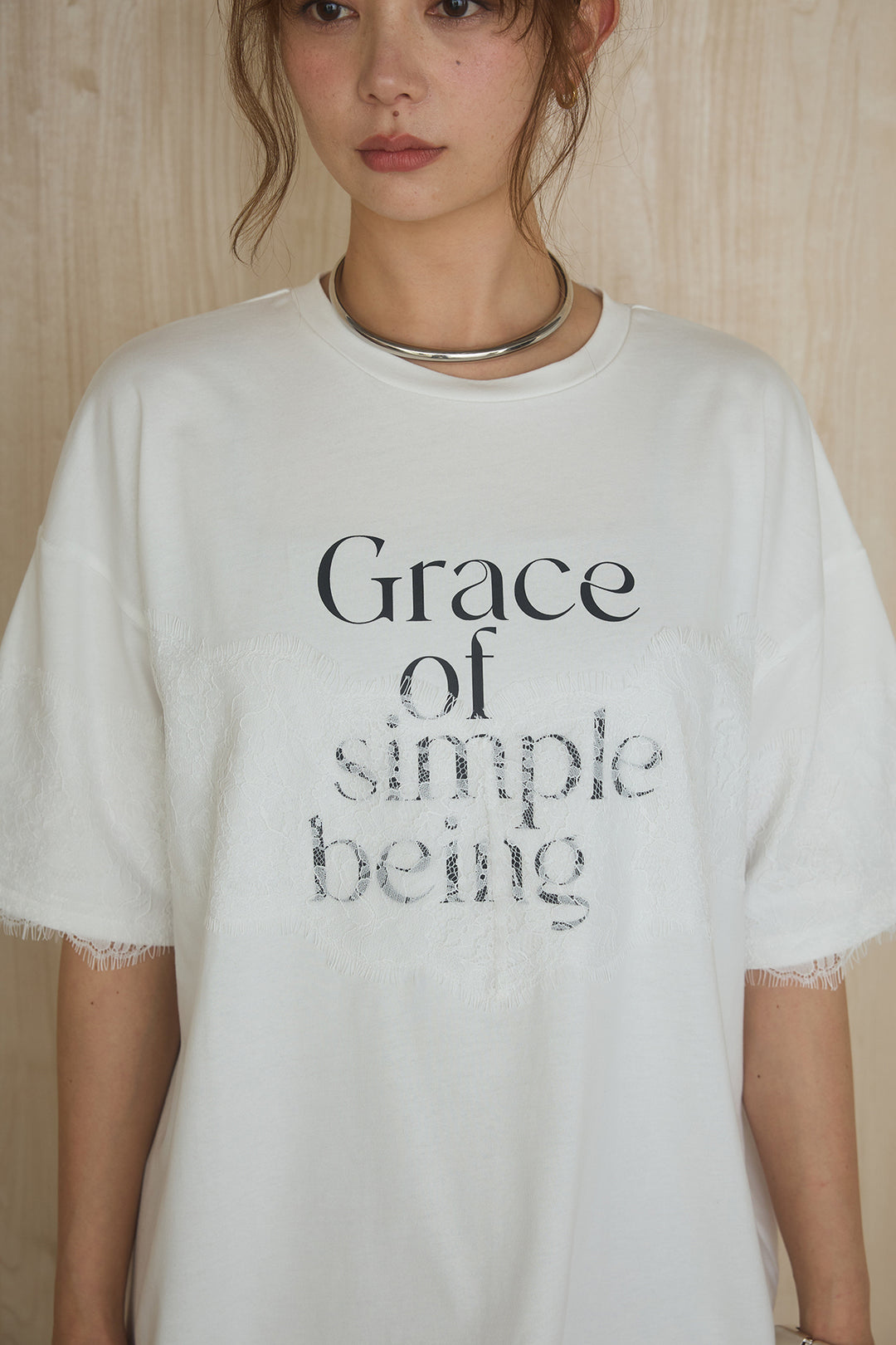 [SET]レースロゴプリントTシャツ+レオパード柄スカート(2set)