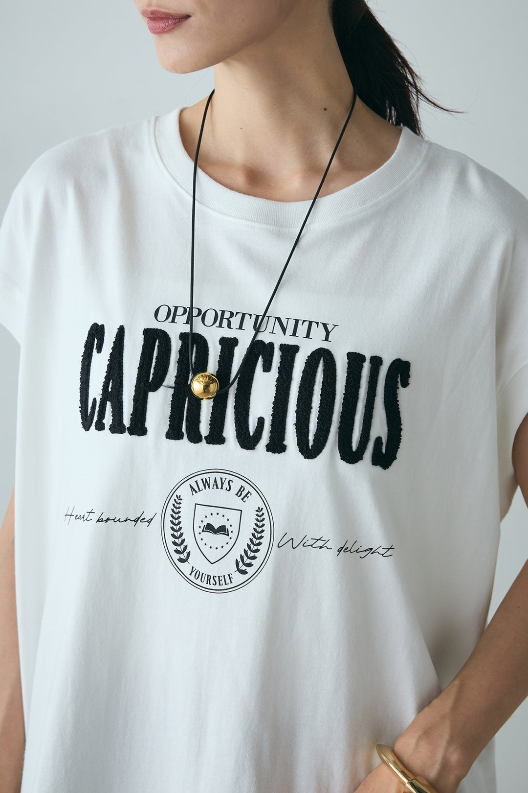 [SET]サガラ刺繍フレンチスリーブTシャツ+ピンストライプサイドラインワイドパンツ(2set)