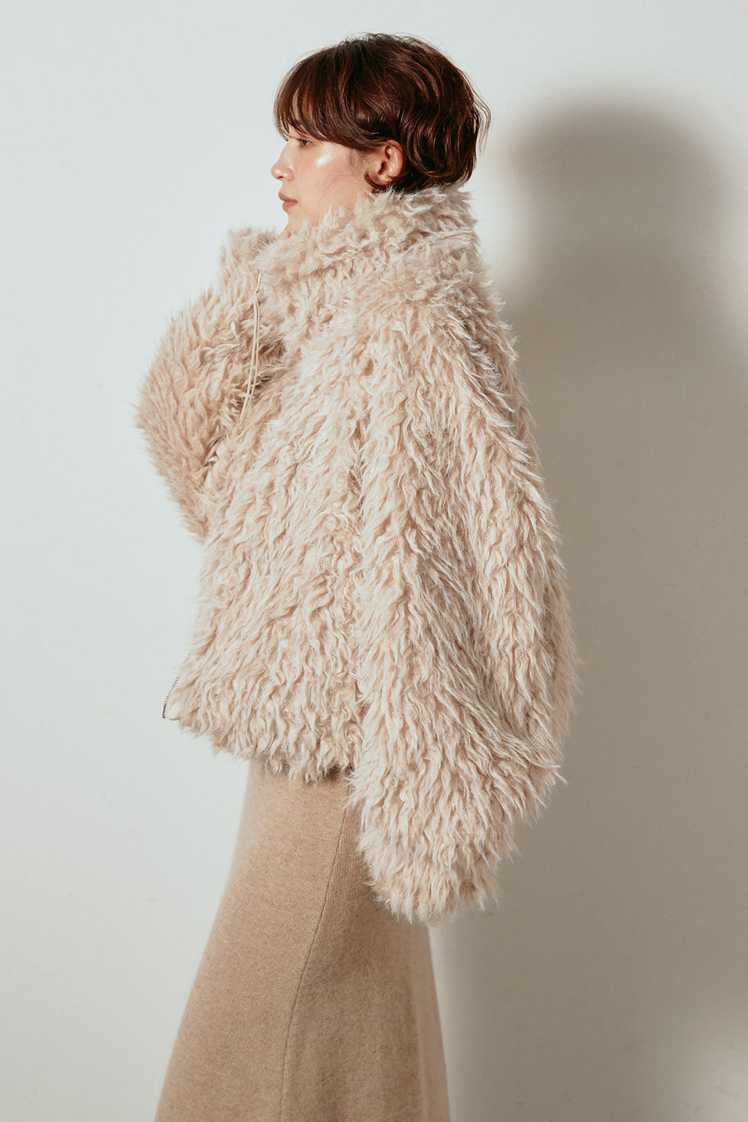 ミックスシープファースタンドブルゾン