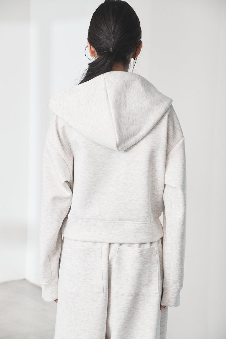 [SET]スウェットドルマンジップフードパーカー+スウェットコクーンイージーパンツ(2set)