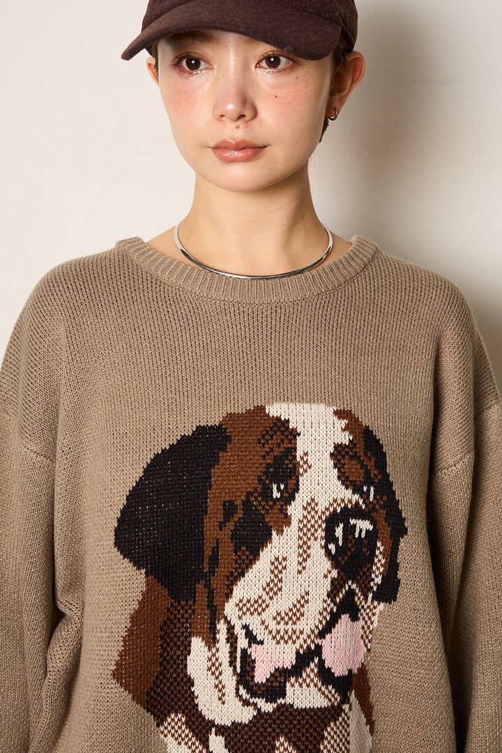 [SET]アニマルジャガード柄ニットトップス+リブナローニットスカート(2set)