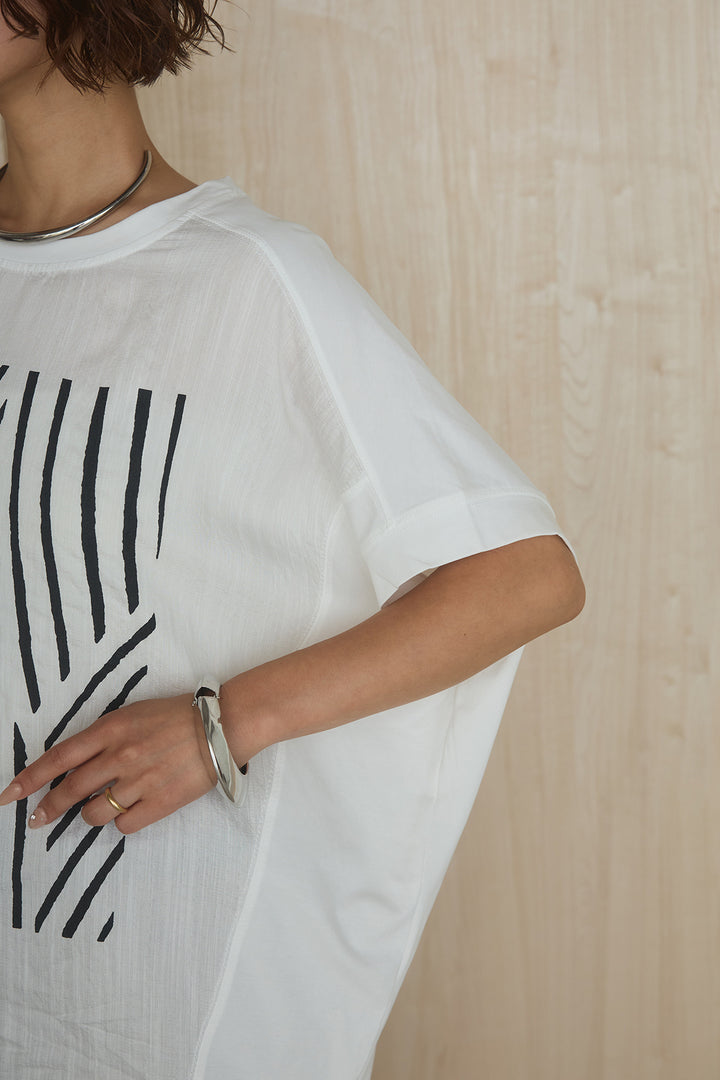[SET]モノトーンゼブララインTシャツ+スウェードライク裾デザインスカート(2set)