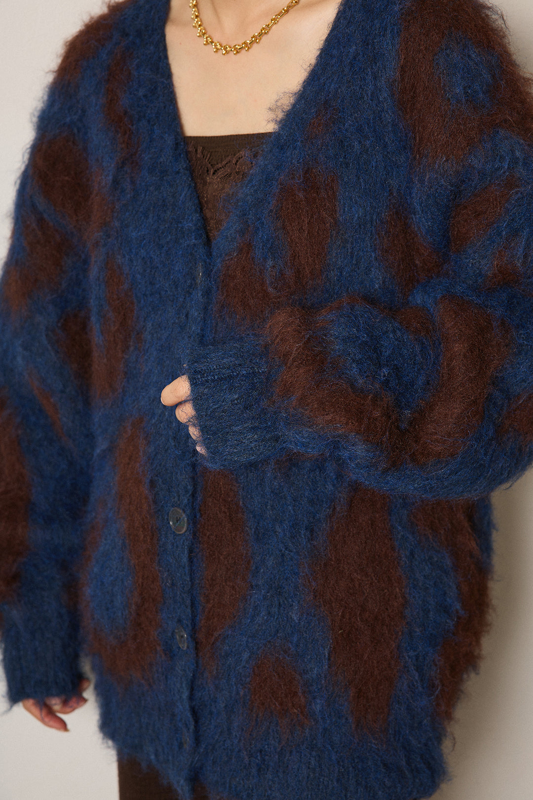 [SET]レオパードシャギータッチカーディガン+ワイドリブニットイージーパンツ(2set)