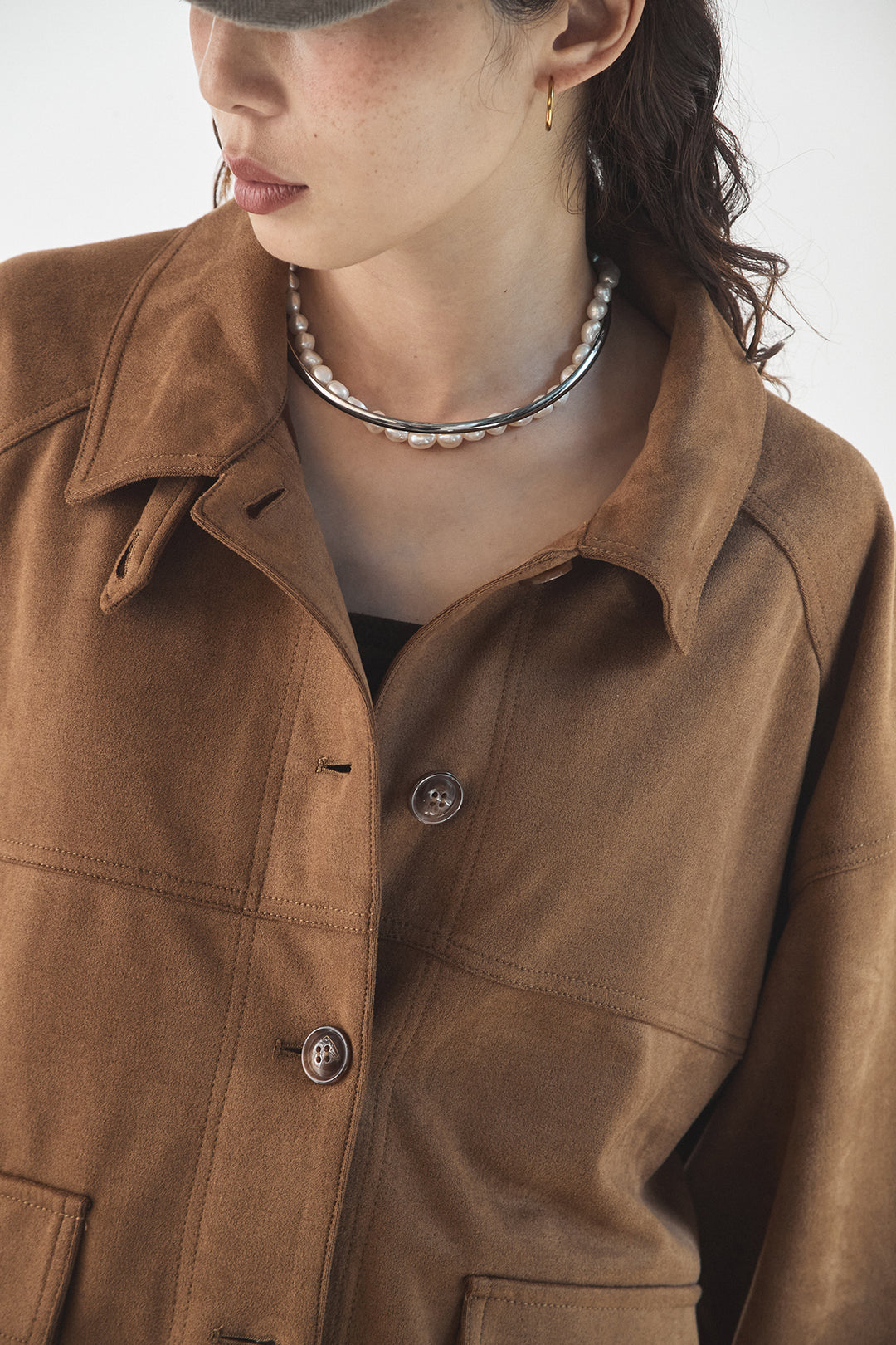 [SET]デカポケスエポンジャケット+ツイード風MIXスラブスカート(2set)