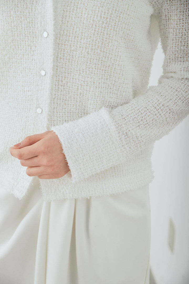 [SET]カールヤーンシャツ+ライトダンボールウェーブラインドレープパンツ(2set)