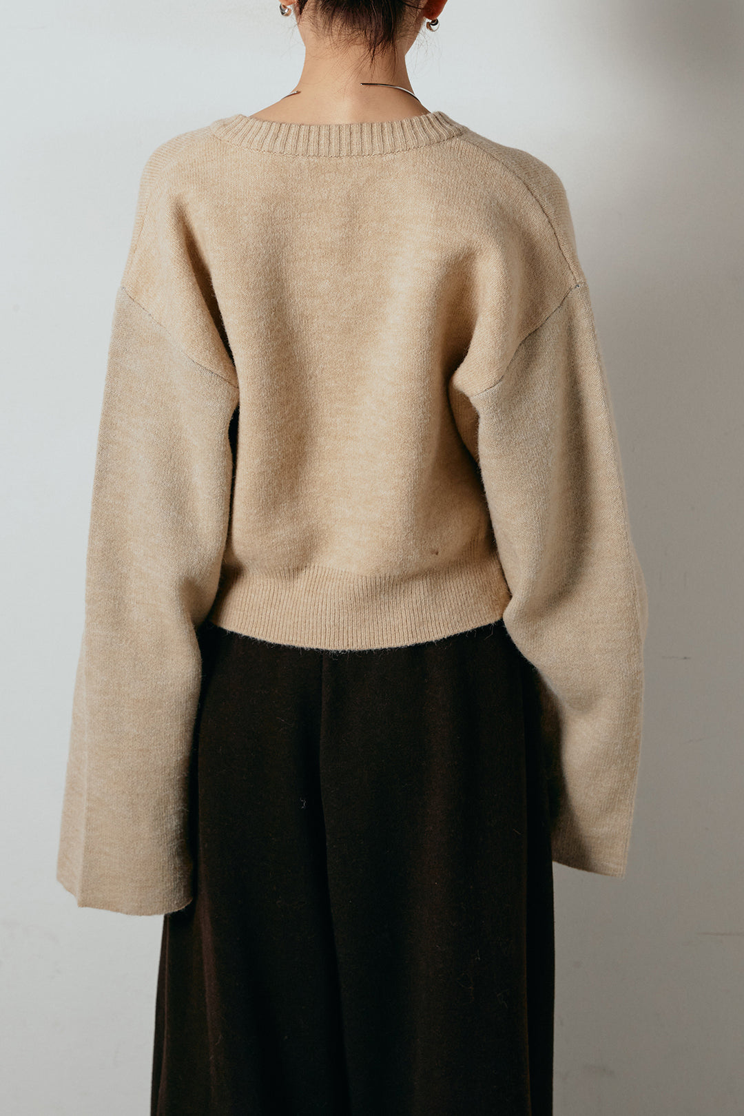 [SET]アルパカタッチダブルフェイスカーディガン+ポーチベルト付きカーブパンツ(2set)