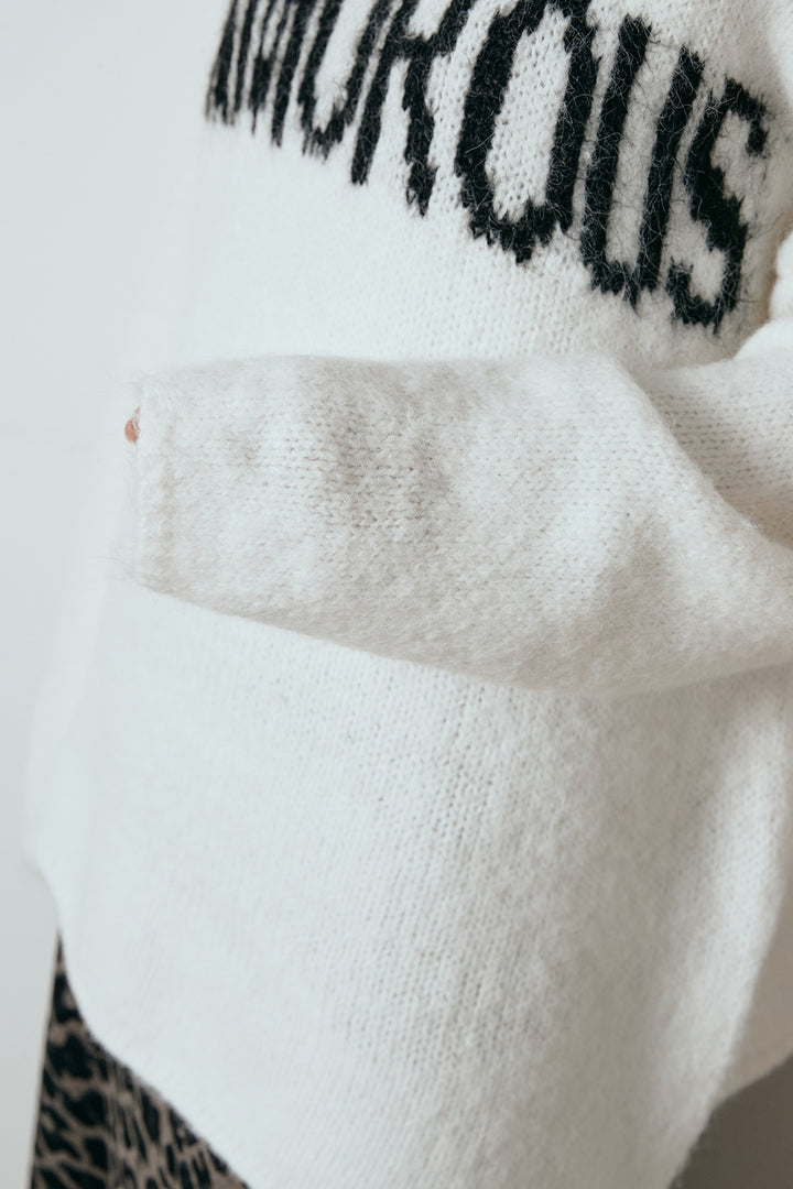 [SET]フロントロゴデザインニットトップス+ラップ巻きワイドスラックス(2set)