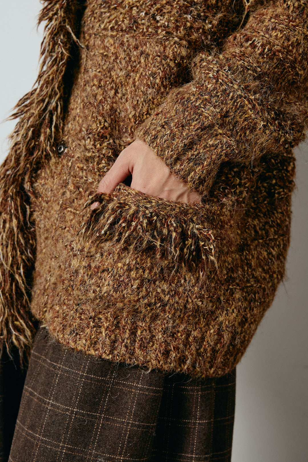 フリンジニットカーディガン