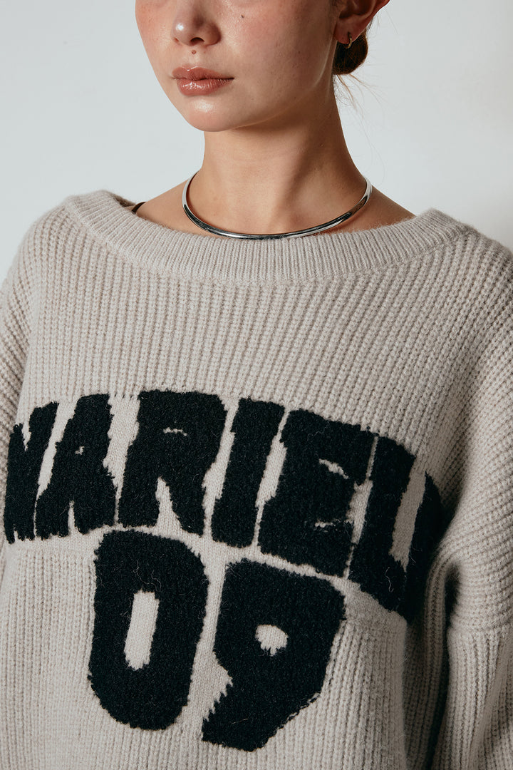 [SET]ロゴジャガードニットトップス+レオパードロングスカート(2set)