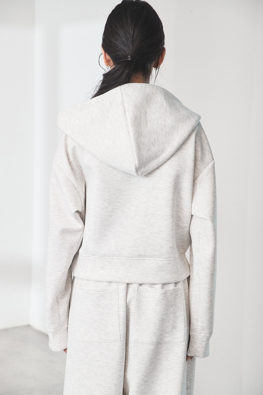 スウェットドルマンジップフードパーカー