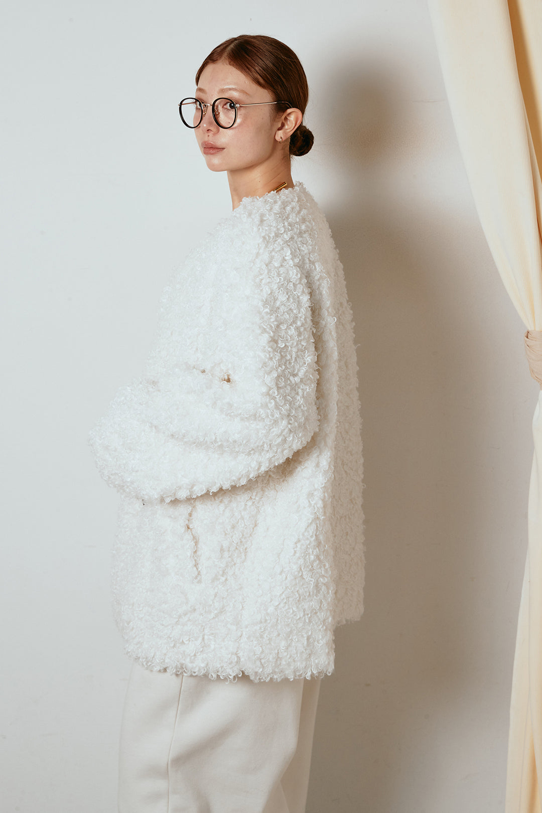 [SET]シープライクファージャケット+裏起毛スウェットワイドパンツ(2set)