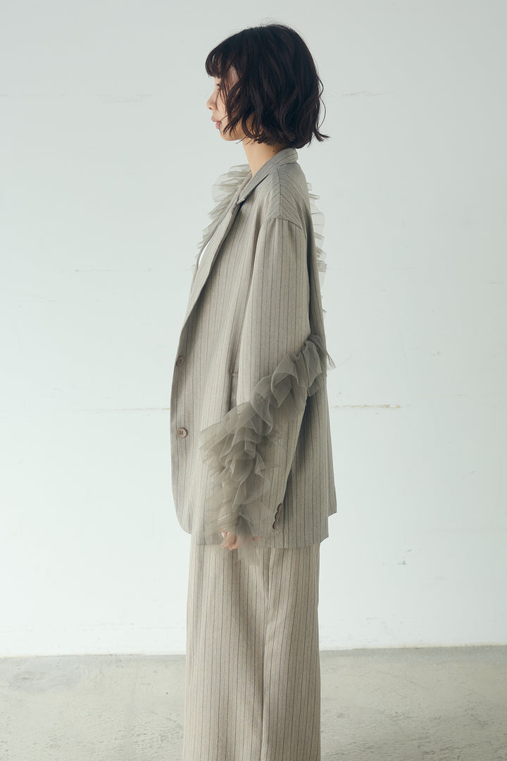 チュールヘリンボーンストライプジャケット