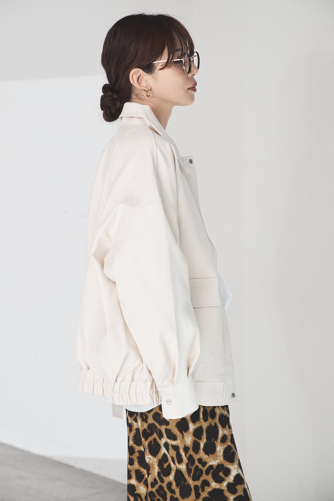 【即納】レザーライクオーバーサイズブルゾン