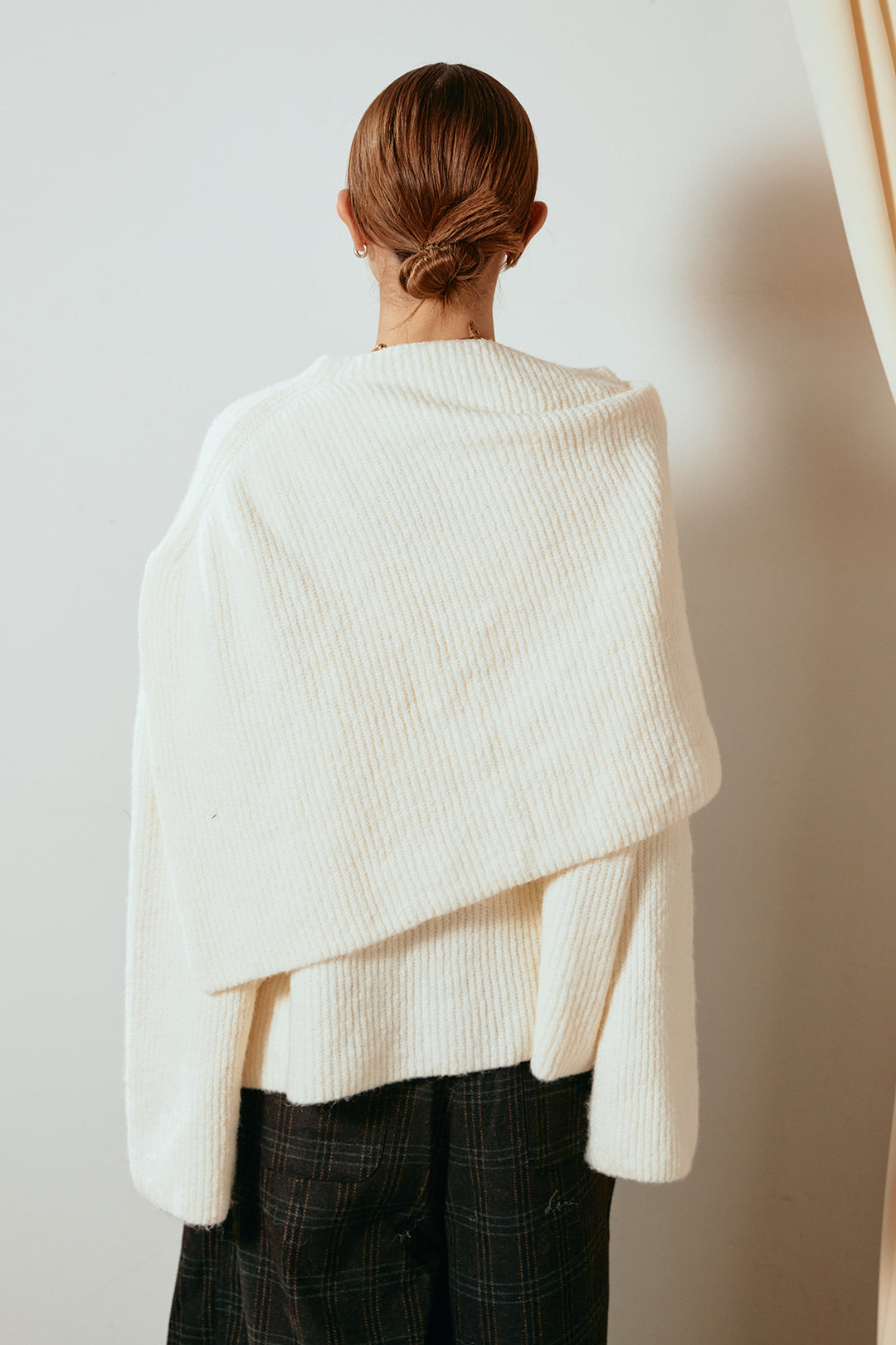 【着回しセット】[SET]ケープデザインリブニットトップス+ケープデザインリブニットトップス(2set)