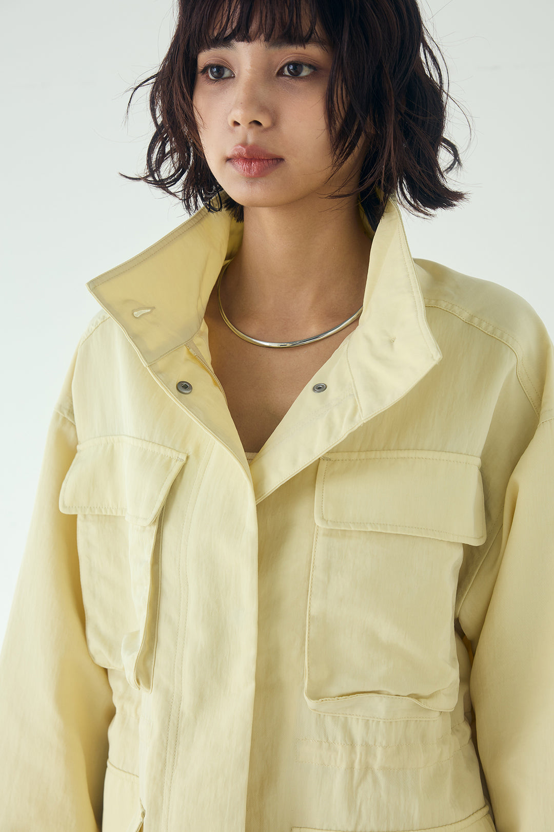 [SET]ナイロンツイルフィールドジャケット+ジャガードカットソータイトスカート(2set)