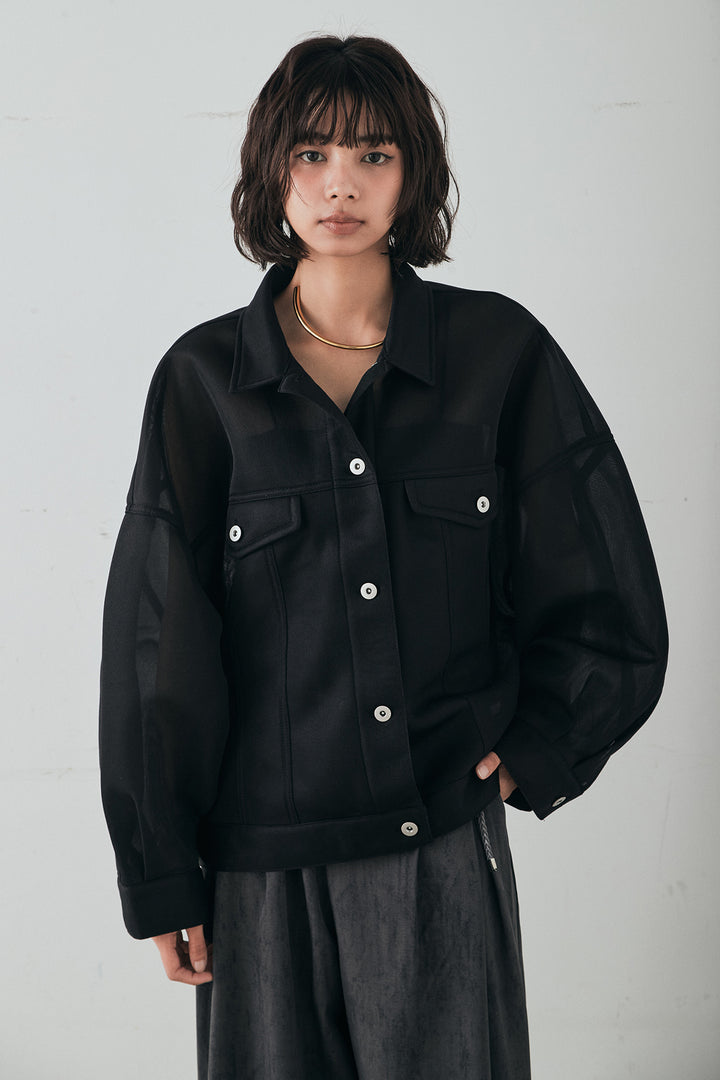 [SET]シアーダンボールサイドドロストジャケット+綿ツイルアシメサロペット(2set)