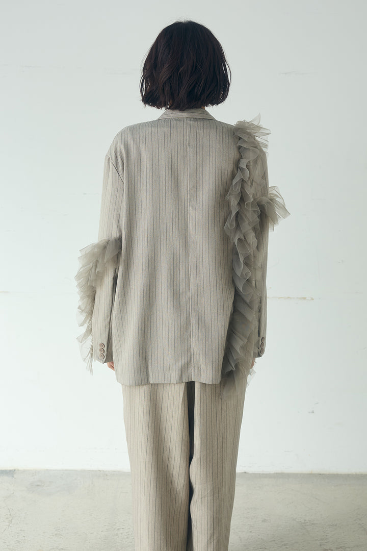 チュールヘリンボーンストライプジャケット